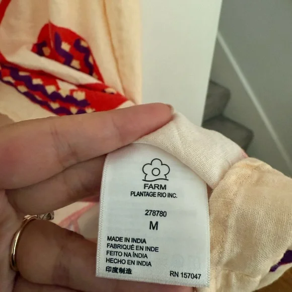 Farm Rio Linen Side-Tie Midi Skirt Size Medium - Picture 3 of 7